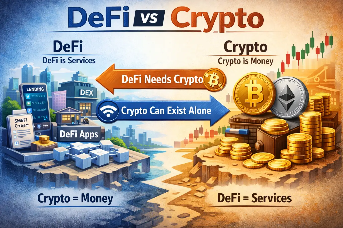 Traditional finance vs DeFi comparison